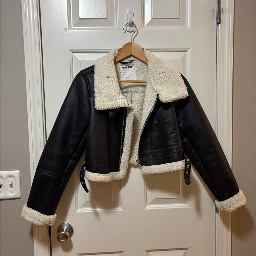 Garage Cream Shearling Jacket XS